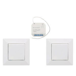 Wifi draadloos, micro dimmer module 150W dubbele puls-hotelschakel WIT