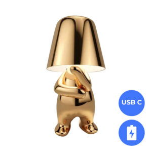 Oplaadbare LED Tafellamp - Denker - Dimbaar - USB-C - Golden Boy Zoey