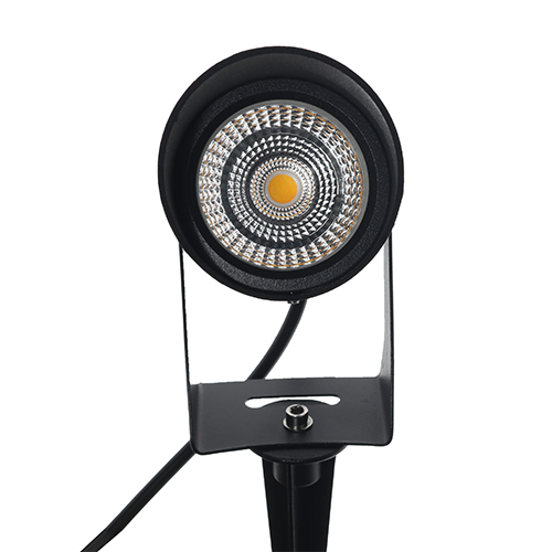 LED mini gevelspot - prikspot met kap 7Watt ZWART 220Volt IP65 warm wit