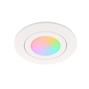 Zigbee led inbouwspot kleine inbouwdiepte - White & Color - rond WIT 5Watt IP65 - Zeno