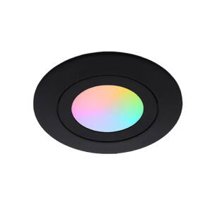 Zeno ondiepe inbouwspot - White & Color - rond ZWART 3Watt IP65 - Zigbee 3