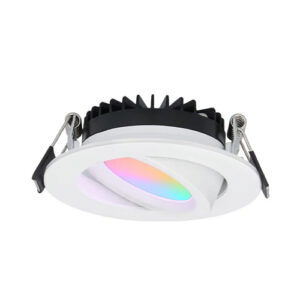 Zigbee led inbouwspot kleine inbouwdiepte - White & Color - rond WIT 5Watt IP65 - Zeno