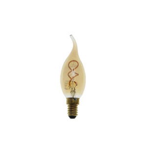 LED Spiraal lamp | Dimbaar | E14 | 2W | Vlam | Amber glas | 2200K - Extra warm wit