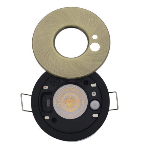 LED PIR inbouwspot IP65 waterdicht met bewegings sensor 6Watt rond BRONS ANTIEK én dimbaar