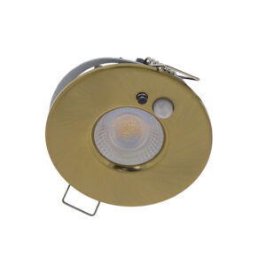 LED PIR inbouwspot IP65 waterdicht met bewegings sensor 6Watt rond MESSING én dimbaar