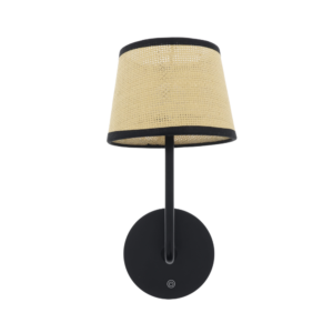 Bedlamp Wandlamp Leeslamp Oplaadbaar CCT LED 3Watt ZWART - fijn Rotan zwart