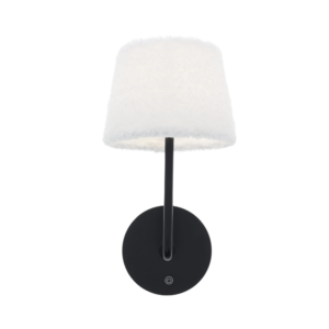 Bedlamp Wandlamp Leeslamp Oplaadbaar CCT LED 3Watt ZWART - Teddy stof wit