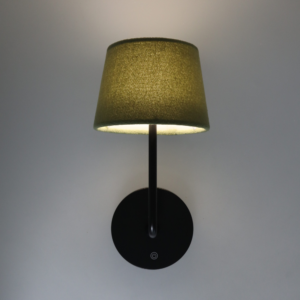 Bedlamp Wandlamp Leeslamp Oplaadbaar CCT LED 3Watt ZWART - fijn Teddy stof groen