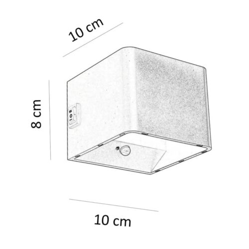 Set 2x Qube Oplaadbaar Wandlamp LED 5Watt GRIJS + PIR bewegingssensor