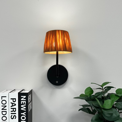 Bedlamp Wandlamp Leeslamp Oplaadbaar CCT LED 3Watt ZWART - Riet