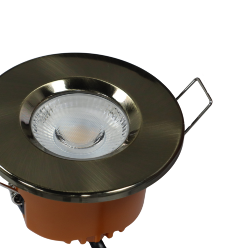 LED fire rated inbouwspot 6Watt rond BRONS ANTIEK IP65 dimbaar - CCT - interne driver - brandvertragend