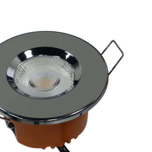 LED fire rated inbouwspot 6Watt rond CHROME IP65 dimbaar - CCT - interne driver - brandvertragend