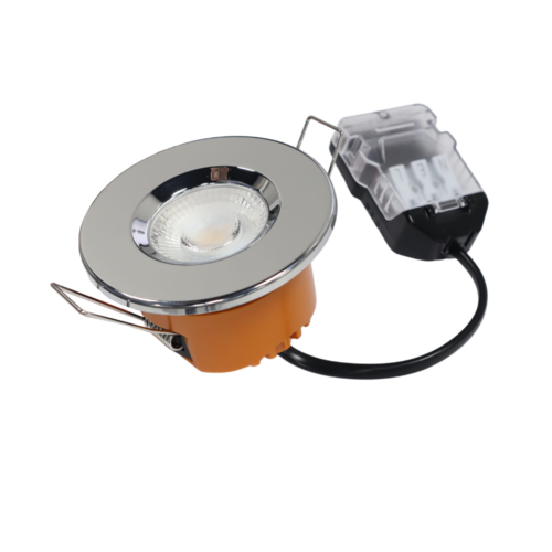 LED fire rated inbouwspot 6Watt rond CHROME IP65 dimbaar - CCT - interne driver - brandvertragend