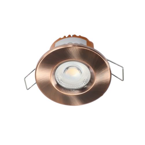 LED fire rated inbouwspot 6Watt rond KOPER IP65 dimbaar - CCT - interne driver - brandvertragend