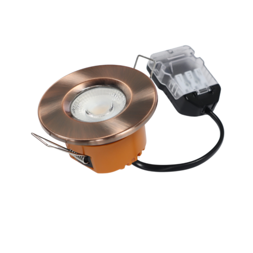 LED fire rated inbouwspot 6Watt rond KOPER IP65 dimbaar - CCT - interne driver - brandvertragend