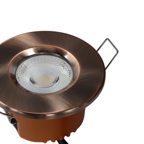 LED fire rated inbouwspot 6Watt rond KOPER IP65 dimbaar - CCT - interne driver - brandvertragend