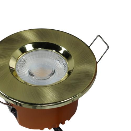 LED fire rated inbouwspot 6Watt rond MESSING IP65 dimbaar - CCT - interne driver - brandvertragend