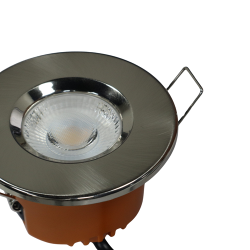 LED inbouwspot 6Watt rond NIKKEL Brandwerend Fire Rated dimbaar