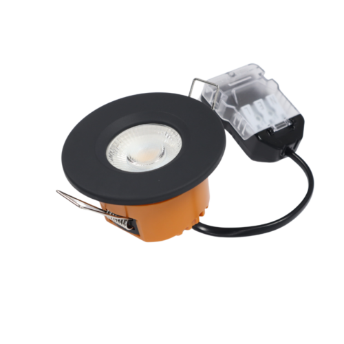 LED fire rated inbouwspot 6Watt rond ZWART IP65 dimbaar - CCT - interne driver - brandvertragend