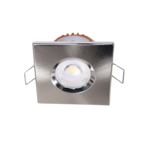 LED fire rated inbouwspot 6Watt vierkant NIKKEL IP65 dimbaar - CCT - interne driver - brandvertragend