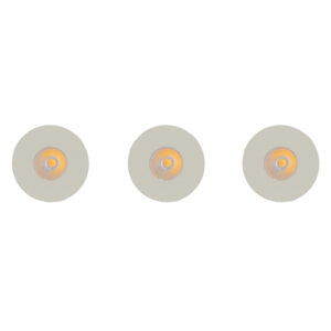 Set 3x Eris LED mini spot 1Watt rond crème WIT dimbaar