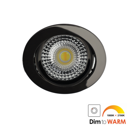 Bella Ondiepe LED spot kantelbaar 7Watt rond GUNMETAL IP65 dimbaar - dim to warm - interne driver