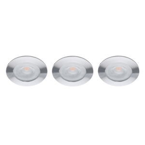 Set 3x Donna LED meubelspot keukenspot 3Watt rond CHROME - Extreem laag 15mm dimbaar