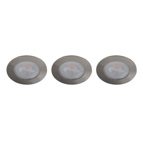 Set 3x Donna LED meubelspot keukenspot 3Watt rond NIKKEL - Extreem laag 15mm dimbaar