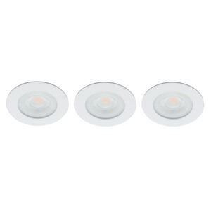 Set 3x Donna LED meubelspot keukenspot 3Watt rond WIT - Extreem laag 15mm dimbaar