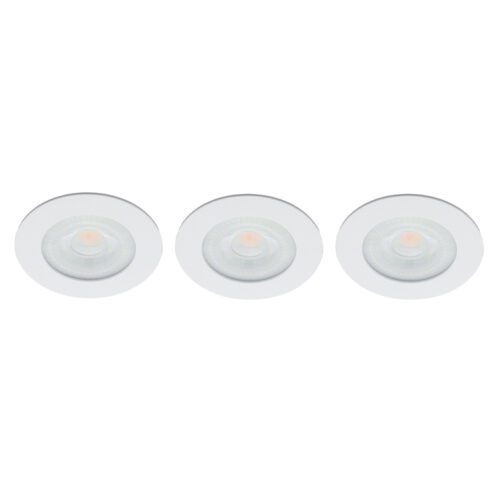 Set 3x Donna LED meubelspot keukenspot 3Watt rond WIT - Extreem laag 15mm dimbaar